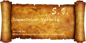 Sagmeister Valéria névjegykártya